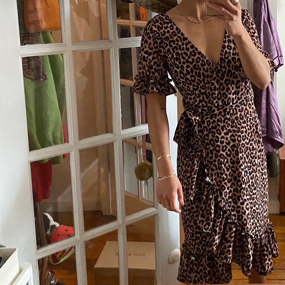LIKELY Animal Print Leopard Wrap Dress